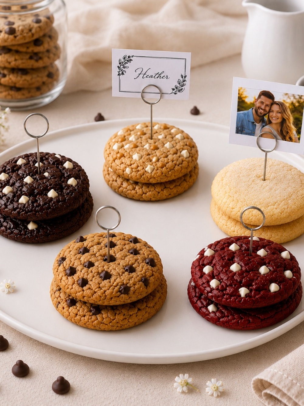 Cookie Place Card Holder, Photo Holder & Food Label | Handmade Multiple Flavors